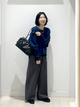 「GLOBAL WORK（グローバルワーク）のふわふわHugmeドルマンプルオーバー/595406（ニット/セーター）」を使った、rellraさん（レディース・159cm）の秋コーディネート