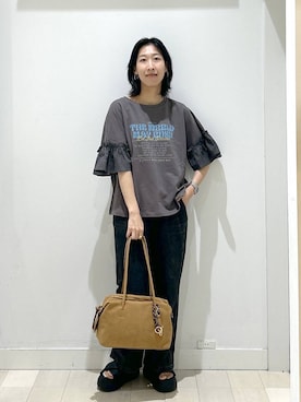 「アイテム（ボストンバッグ）」を使った、rellraさん（レディース・159cm・30代）の夏コーディネート