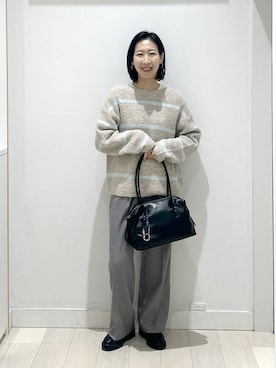 「アイテム（ボストンバッグ）」を使った、rellraさん（レディース・159cm・30代）の秋コーディネート