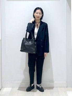 「GLOBAL WORK（グローバルワーク）のアイテム（テーラードジャケット）」を使った、rellraさん（レディース・159cm）の秋コーディネート
