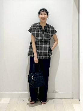 「GLOBAL WORK（グローバルワーク）の推しごとキルティング2WAYトート/286286（トートバッグ）」を使った、rellraさん（レディース・159cm・30代）の夏コーディネート