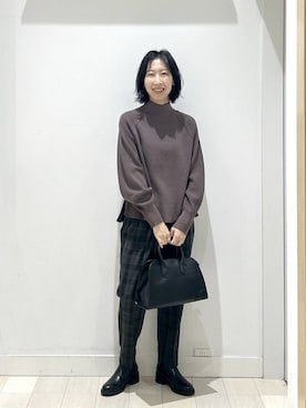 「GLOBAL WORK（グローバルワーク）のあったかウツクシルエットテーパードパンツ/575203（その他パンツ）」を使った、rellraさん（レディース・159cm）の秋コーディネート