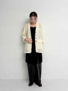 「KBF（ケイビーエフ）のアイテム（ジャケット/アウター）」を使った、なごみそさん（レディース・160cm）の夏コーディネート