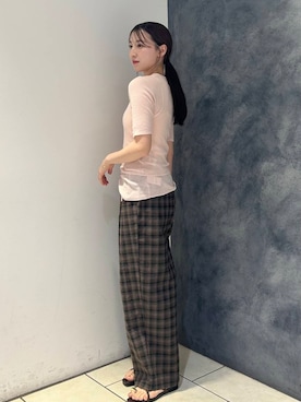 「KBF（ケイビーエフ）のアイテム（ニット/セーター）」を使った、なごみそさん（レディース・160cm）の夏コーディネート