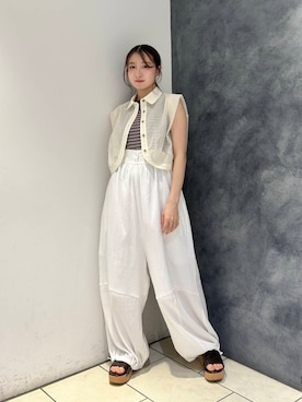 「春コーデ」｜「アイテム（オールインワン・サロペット）」を使った、なごみそさん（レディース・160cm）の夏コーディネート