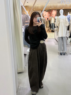 「KBF（ケイビーエフ）のダブルブリッジグラス（メガネ、その他）」を使った、なごみそさん（レディース・160cm）の春コーディネート