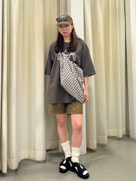 「フェスコーデ」｜「アイテム（キャップ）」を使った、なごみそさん（レディース・160cm）の夏コーディネート