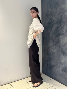 「シャーリング」｜なごみそさん（レディース・160cm）の夏コーディネート