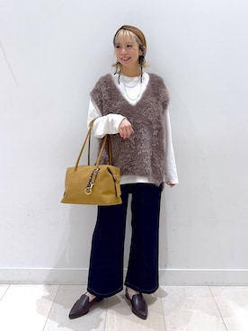 「アイテム（ネックレス）」を使った、Miyaさん（レディース・152cm・30代）の秋コーディネート