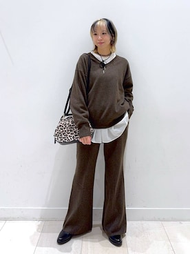 「アイテム（チョーカー）」を使った、Miyaさん（レディース・152cm）の秋コーディネート