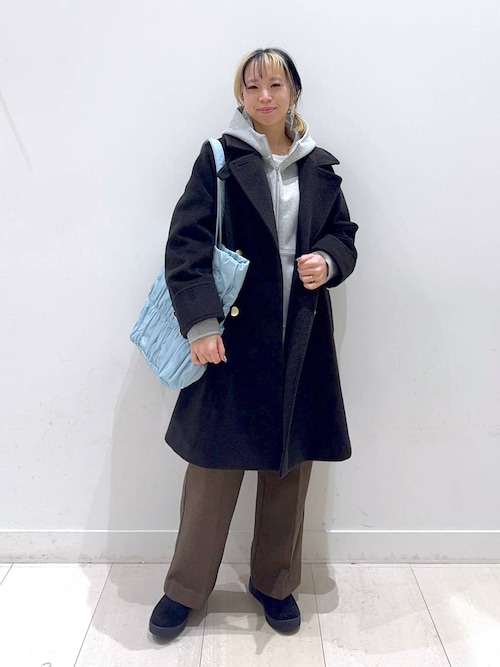 【新品】グローバルワーク　軽やかストレッチ襟2WAYコート　Ｌ　ネイビー セール】軽やかストレッチ襟2WAYコート/499666（チェスターコート