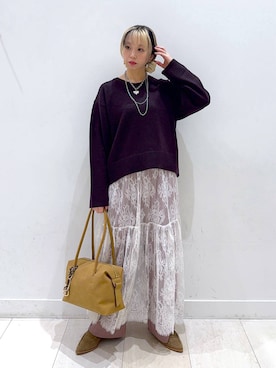 「GLOBAL WORK（グローバルワーク）のアイテム（ワンピース）」を使った、Miyaさん（レディース・152cm）の秋コーディネート