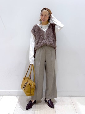 「アイテム（ベスト）」を使った、Miyaさん（レディース・152cm・30代）の秋コーディネート
