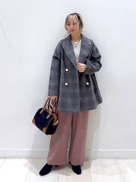 「アイテム（チェスターコート）」を使った、Miyaさん（レディース・152cm・30代）の秋コーディネート