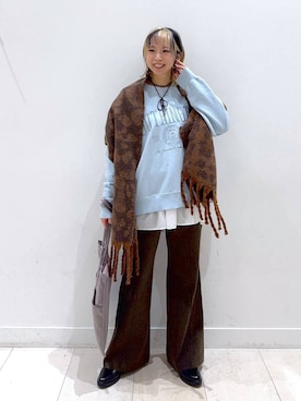 「アイテム（チョーカー）」を使った、Miyaさん（レディース・152cm）の秋コーディネート