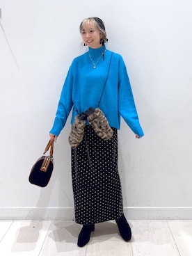 「アイテム（ボストンバッグ）」を使った、Miyaさん（レディース・152cm・30代）の冬コーディネート