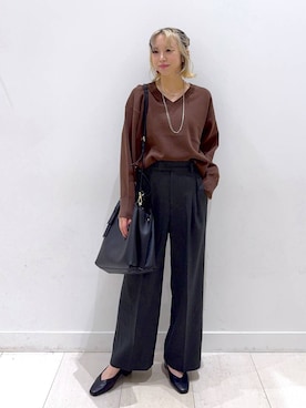 「アイテム（シュシュ）」を使った、Miyaさん（レディース・152cm・30代）の秋コーディネート