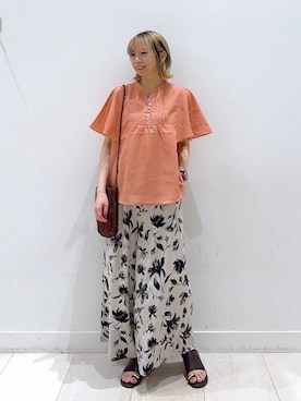 「GLOBAL WORK（グローバルワーク）のステンレス二連ロングネックレス/321096（ネックレス、シルバー系）」を使った、Miyaさん（レディース・152cm）の春コーディネート