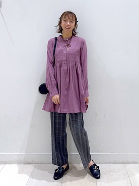 チュニック（パープル系）を使った人気ファッションコーディネート - WEAR
