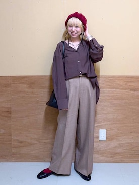 「アイテム（バレエシューズ）」を使った、Miyaさん（レディース・152cm・30代）の秋コーディネート
