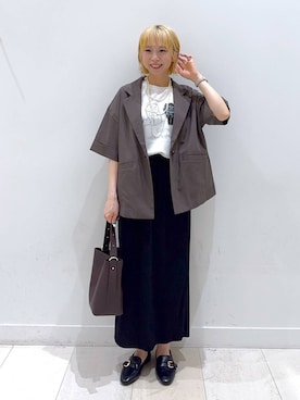 「アイテム（テーラードジャケット）」を使った、Miyaさん（レディース・152cm・30代）の夏コーディネート
