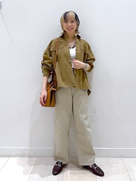 「GLOBAL WORK（グローバルワーク）のGOODデニムバギーパンツ/498388（デニムパンツ）」を使った、Miyaさん（レディース・152cm）の秋コーディネート