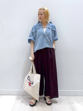 「アイテム（シャツ/ブラウス）」を使った、Miyaさん（レディース・152cm・30代）の夏コーディネート