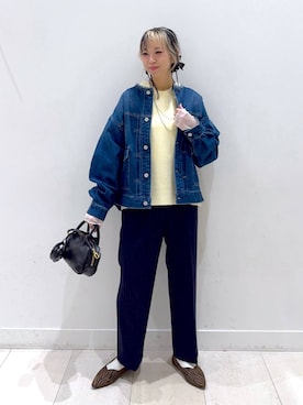 「アイテム（デニムジャケット）」を使った、Miyaさん（レディース・152cm・30代）の冬コーディネート