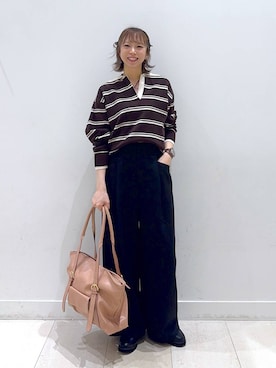 「GLOBAL WORK（グローバルワーク）のアイテム（トップス）」を使った、Miyaさん（レディース・152cm）の秋コーディネート