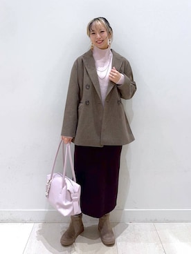 「アイテム（テーラードジャケット）」を使った、Miyaさん（レディース・152cm・30代）の冬コーディネート