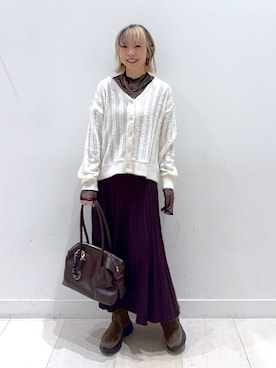 「アイテム（アクセサリー）」を使った、Miyaさん（レディース・152cm・30代）の秋コーディネート