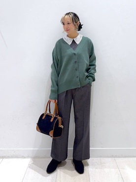 「アイテム（ボストンバッグ）」を使った、Miyaさん（レディース・152cm・30代）の秋コーディネート