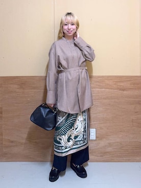 「アイテム（バンダナ/スカーフ）」を使った、Miyaさん（レディース・152cm・30代）の秋コーディネート
