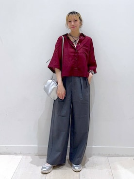 「GLOBAL WORK（グローバルワーク）のアイテム（パンツ）」を使った、Miyaさん（レディース・152cm）の夏コーディネート