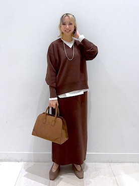 「アイテム（シュシュ）」を使った、Miyaさん（レディース・152cm・30代）の秋コーディネート