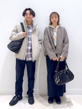 「GLOBAL WORK（グローバルワーク）のエアかる晴雨兼用ブーツ/1055021（ブーツ、ブラック系）」を使った、Miyaさん（レディース・152cm）の秋コーディネート