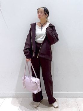 「GLOBAL WORK（グローバルワーク）のアイテム（パーカー）」を使った、Miyaさん（レディース・152cm）の冬コーディネート