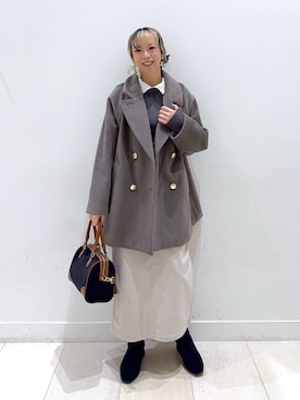 「アイテム（チェスターコート）」を使った、Miyaさん（レディース・152cm・30代）の秋コーディネート