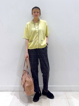 「GLOBAL WORK（グローバルワーク）の晴雨兼用厚底ローファー/1023266（ローファー、その他）」を使った、Miyaさん（レディース・152cm）の夏コーディネート