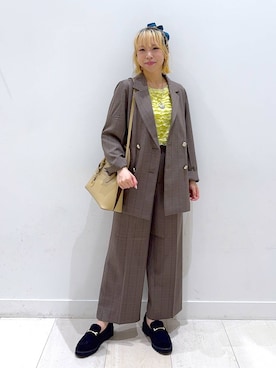 「GLOBAL WORK（グローバルワーク）のアイテム（テーラードジャケット）」を使った、Miyaさん（レディース・152cm）の秋コーディネート