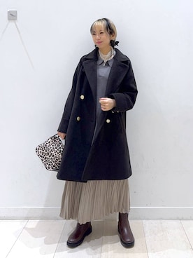 「アイテム（チェスターコート）」を使った、Miyaさん（レディース・152cm・30代）の秋コーディネート