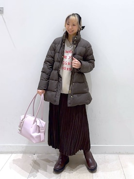 「アイテム（ダウンジャケット/コート）」を使った、Miyaさん（レディース・152cm・30代）の冬コーディネート