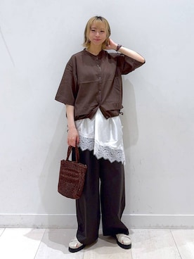 「GLOBAL WORK（グローバルワーク）のステンレス二連ロングネックレス/321096（ネックレス、シルバー系）」を使った、Miyaさん（レディース・152cm）の春コーディネート