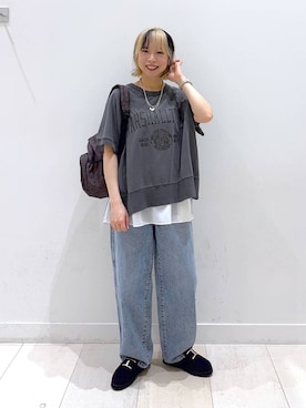 「アイテム（バックパック/リュック）」を使った、Miyaさん（レディース・152cm）の秋コーディネート