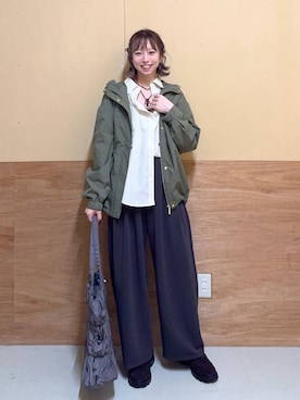 「GLOBAL WORK（グローバルワーク）のアイテム（ジャケット/アウター）」を使った、Miyaさん（レディース・152cm）の秋コーディネート