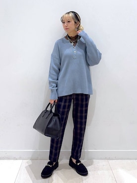 「GLOBAL WORK（グローバルワーク）のあったかウツクシルエットテーパードパンツ/575203（その他パンツ）」を使った、Miyaさん（レディース・152cm）の秋コーディネート