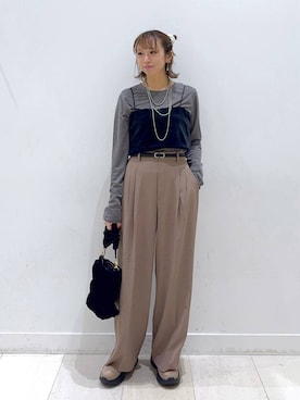 「アイテム（ベルト、その他）」を使った、Miyaさん（レディース・152cm）の秋コーディネート