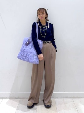 「アイテム（ベルト、その他）」を使った、Miyaさん（レディース・152cm）の秋コーディネート