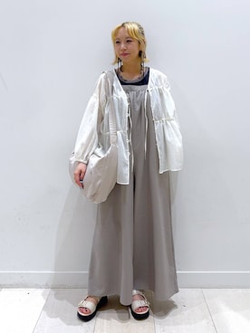 「GLOBAL WORK（グローバルワーク）のアイテム（オールインワン・サロペット）」を使った、Miyaさん（レディース・152cm）の夏コーディネート