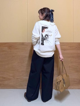 「アイテム（付け襟、ホワイト系）」を使った、Miyaさん（レディース・152cm）の秋コーディネート